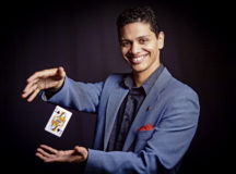 U.S. Air Force Airman 1st Class Daniel Sanchez, 86th Airlift Wing Public Affairs broadcast journalist, poses for a photo at Ramstein Air Base, April 14. Sanchez has performed magic since he was 16 years old. After moving to Florida, he learned to perform shows for parties and went by his stage name, Danny Sanz.