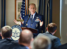 Air Force Vice Chief of Staff Gen. Stephen W. Wilson speaks about the National Security Strategy and Nuclear Deterrence during a seminar hosted by the Mitchell Institute for Aerospace Studies in Washington, D.C., July 24, 2019. Photo by Adrian Cadiz