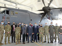 U.S. Air Forces in Europe and Air Forces Africa leadership and members from Šiauliai Air Base pose for a photo at Šiauliai AB, Lithuania Aug. 5. The U.S. and Lithuania plan to continue their relationship and look forward to demonstrating an unwavering commitment to collective defense and regional security.