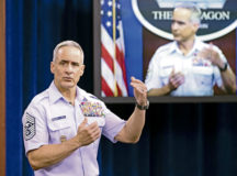 Senior Enlisted Advisor to the Chairman of the Joint Chiefs of Staff, Ramón "CZ" Colón-López, conducts Diversity and Inclusion PSA in the Pentagon Briefing Room, Washington D.C. Aug. 17, 2020.  (DoD photo by Marvin Lynchard)