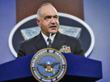 The commander of U.S. Strategic Command, Navy Adm. Charles A. "Chas" Richard, provides an update on the command's mission and readiness during the COVID-19 pandemic, Sept. 14, in the Pentagon Press Briefing Room, Washington, D.C. Photo by Lisa Ferdinando