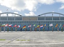 The head of delegations for 18 NATO allied and partnered countries represent their nations by carrying flags prior to a NATO Exercise Toxic Trip 23 at Koksijde Air Base, Belgium, Sept. 23, 2023. Approximately 500 players and 18 countries participated in this year’s exercise, the largest Chemical, Biological, Radiological and Nuclear exercise in NATO. (U.S. Air Force photo by Senior Airman Madelyn Keech)