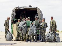 Bulgarian paratroopers load their equipment, following a series of static-line jumps, alongside U.S. counterparts during Thracian Summer 2024, August 20, 2024, in Plovdiv, Bulgaria. The joint training exercise was hosted by the Bulgarian air force and gave the 86th Airlift Wing and 435th Air Ground Operations Wing, the opportunity to complete tactical training with the Bulgarian air force to strengthen ties between NATO allies. (U.S. Air Force Photo by Senior Airman Renan Arredondo)