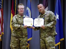 U.S. Air Force Master Sgt. Matthew Parker, 86th Medical Squadron surgical services superintendent, receives the Distinguished Flying Cross from U.S. Air Force Brig. Gen. Adrienne L. Williams, 86th Airlift Wing commander, at Landstuhl Regional Medical Center, Germany, Sept. 6, 2024. Parker distinguished himself as a critical care air transport team cardiopulmonary technician during Operation Freedom’s Sentinel, acting in response to a mass casualty evacuation operation at Hamid Karzai International Airport, Afghanistan on August 27, 2021. (U.S. Air Force Photo by Senior Airman Jared Lovett)