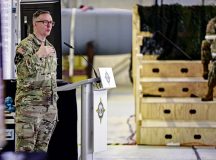 U.S. Army Maj. Christopher Ingram, strategist, 21st Theater Sustainment Command, gives a briefing during the U.S. European Command Multinational Tabletop Exercise on Ramstein Air Base, Ramstein, Germany, on Nov. 8, 2024. The purpose of the EUCOM TTX is to highlight NATO logistics and interoperability between all nations. NATO's enduring aim is to safeguard the security of our one billion citizens, and to defend our shared values: democracy, freedom, and the international rules that promote peace and prevent conflict. (U.S. Army photo by Spc. Samuel Signor)