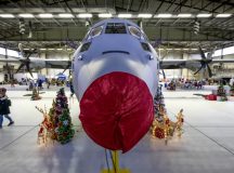 A C-130J Super Hercules aircraft is decorated to emulate Rudolph the Red-Nosed Reindeer during a Rudolph the Red-Nosed Herc event at Ramstein Air Base, Dec. 6. As part of an annual tradition, a Super Hercules is decorated to look like Rudolph the Red-Nosed Reindeer. Service members and their families from the Kaiserslautern Military Community were invited to enjoy the festivities and take a picture with Santa Claus during the event. Photo by Senior Airman Jared Lovett